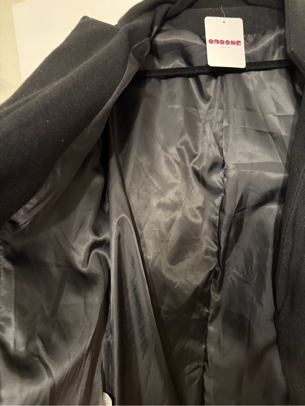 NWT Omoone Black Open Front Longline Jacket Blazer Coat - Picture 3 of 5